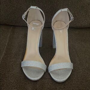 Elegant Silver Women's Heels